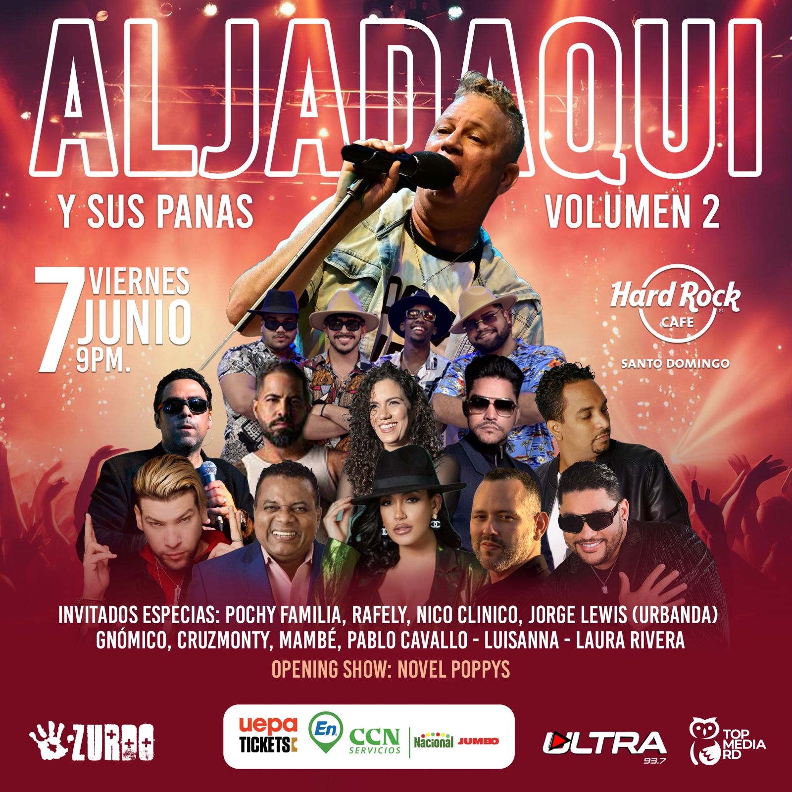 Los Novel poppys a cargo del opening concierto "Aljadaqui y sus panas vol. 2"